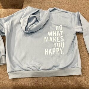 Light Blue Hoodie with Motivational Text